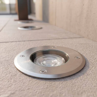 Image de Spot Extérieur Rond Inox Encastrable au Sol pour GU10
