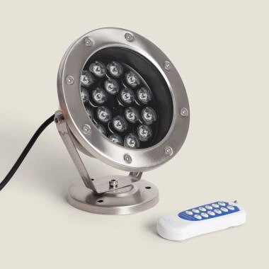 Spot LED RGB Fixation au Sol 12V 18W Submersible IP68