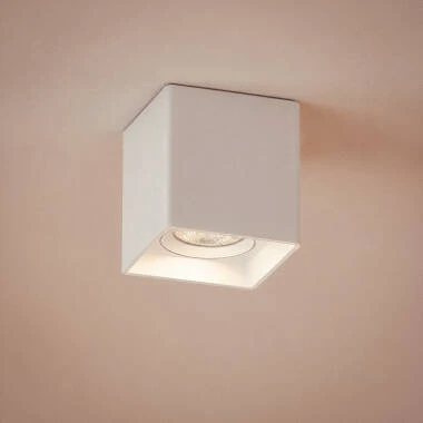 Applique da Soffitto Quadrata Bianco con Lampadina GU10 Space