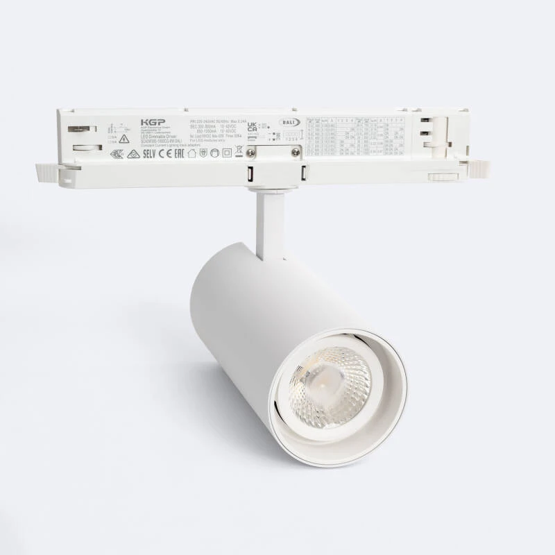 Image of Fasano 30W 3-Circuit Track DALI Dimmable LED Spotlight White