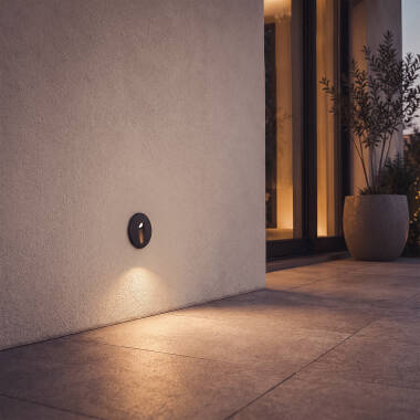 Afbeelding van Wandlamp Outdoor LED 3W Aluminium Inbouw Rond Oval Adam