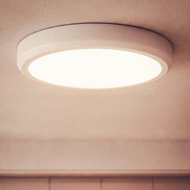Přisazené Stropní Kruhové 24W LED Svítidlo Ø300 mm Kovový s Bílým Designem