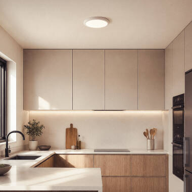 Immagine di Plafoniera LED 24W Circolare Metallo Ø300 mm Design Bianco