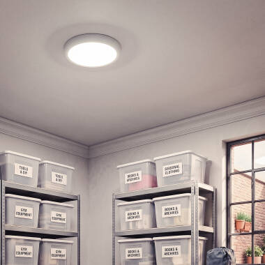 Immagine di Plafoniera LED 24W Circolare Metallo Ø300 mm Design Bianco
