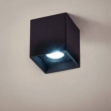 Plafonnier Space Carré Noir avec Ampoule GU10