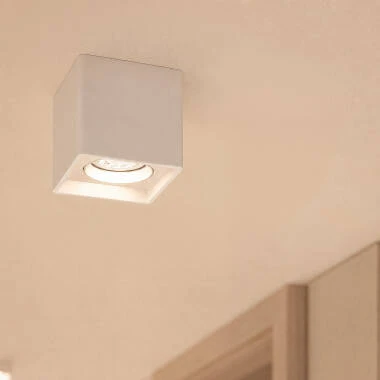 Applique da Soffitto Quadrata Bianco con Lampadina GU10 Space