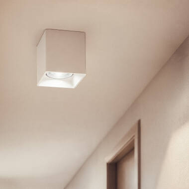 Applique da Soffitto Quadrata Bianco con Lampadina GU10 Space