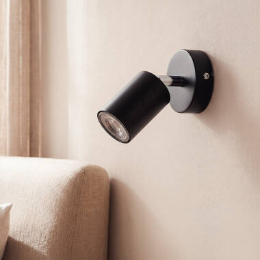 Lampada da Soffitto Orientabile Metallo 1 Faretto Albus Black