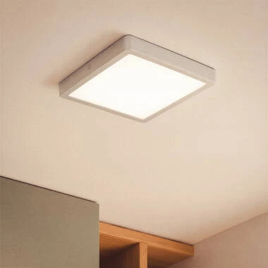 Plafondlamp LED 24W Vierkant Aluminium 280x280 mm Slim CCT Selecteerbaar Galán SwitchDimm