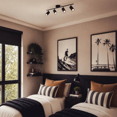 Image of Albus Black 4 Spotlight Metal Directional Ceiling Lamp
