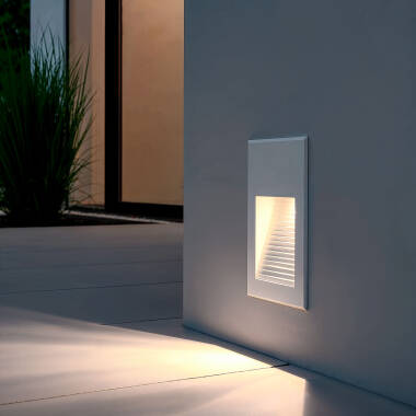 Segnapasso da esterno LED da 5 W, da incasso a parete, in alluminio, Olite
