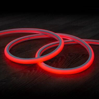 LED Streifen Neon Dimmbar 220V Rot Halbrund 180° 7.5W/m Schnitt 100cm IP67 nach Maß