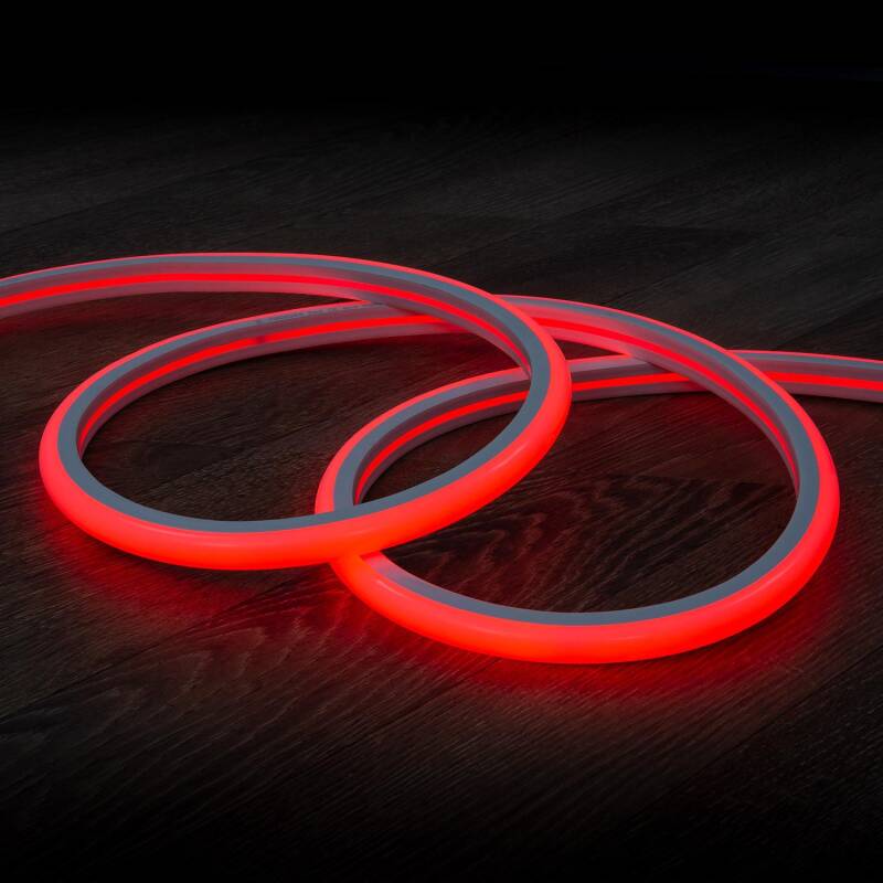 Afbeelding van Led Strip Neon Dimbaar 220V Rood Halfrond 180 7.5W/m Te knippen om de 100cm IP67 Op maat