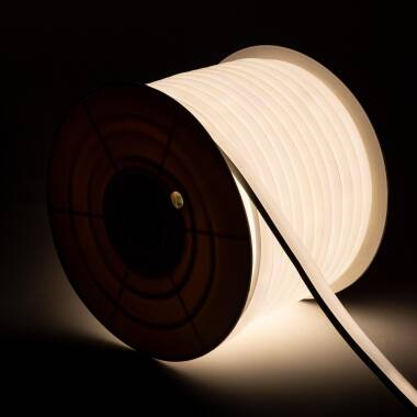 Taśma LED Neon Regulowana 220V Rolka 50m Biała Neutralna Półokrągła 180° 7.5W/m Cięcie 100cm IP67