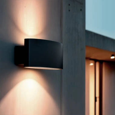 Applique da Parete per Esterni a LED da 15 W, Illuminazione Rettangolare, Alluminio Nero, Masha
