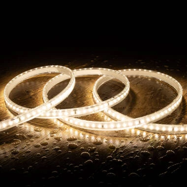 Taśma Led Ściemnialna 220V SMD 120 LED/m Neutralny Biały 8.5W/m 850lm/m Szerokość 12mm Cięcie 20cm IP65 Na wymiar