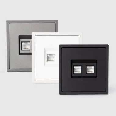 Luxe dubbele RJ45 CAT 6-internetcontactdoos (serie 990)