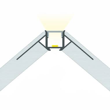 Plaster-in Recessed Outside Corner Aluminium Profile with Continuous Cover for LED Strip up to 8mm