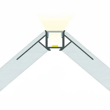 Aluminiumprofil Gipseinbau Ecke Außen LED Streifen bis 8 mm mit durchgehender Abdeckung