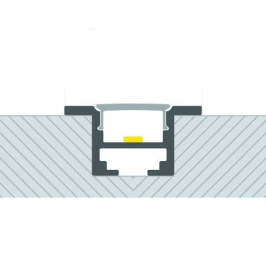 Recessed Aluminium Ceiling Profile with Clips for LED Strip up to 12mm