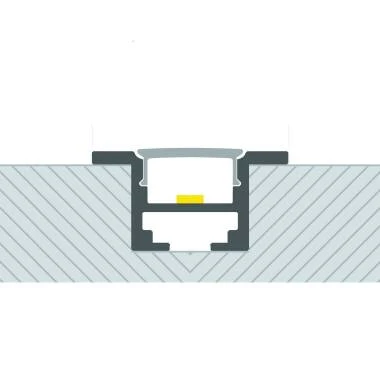 Profilé Aluminium Encastré pour Plafond avec Clips pour Rubans LED jusqu'à 12 mm