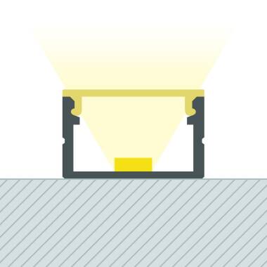 Profilé Aluminium En Saillie pour Rubans LED jusqu'à 16 mm avec Capot Continu
