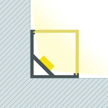 Aluminiumprofil Ecke gerade Abdeckung 2m für LED Streifen bis 10mm