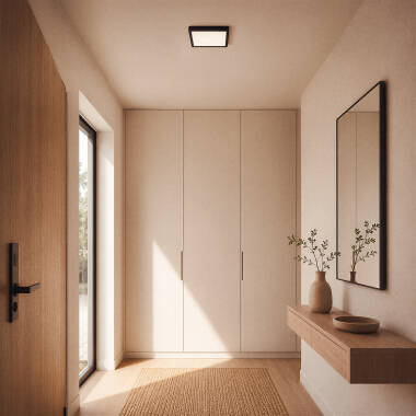 Image of Galan Square 24W Aluminium CCT Selectable SwitchDimm Slim LED Ceiling Light 280x280mm