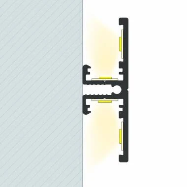 Profilé Aluminium En Saillie Double Moulure 1 m pour Rubans LED jusqu'à 8 mm
