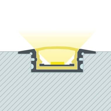 Profil Aluminiowy Wodoszczelny IP65 Wpuszczany 2 m do Taśmy LED do 8 mm