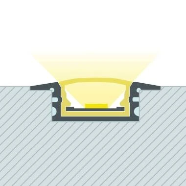 Profilo Alluminio Impermeabile IP65 Incasso 2m per Striscia LED fino a 8mm