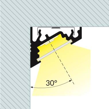 Profilé Aluminium Angle Variable 1 m pour Rubans LED jusqu'à 10 mm
