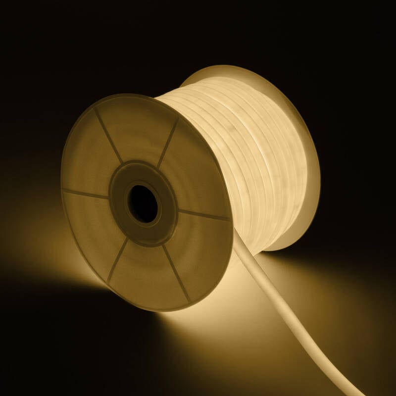 Bild von LED-Streifenrolle Neon Dimmbar 220V 50m Kaltweiß Rund 360° 9W/m Schnitt 100cm IP67