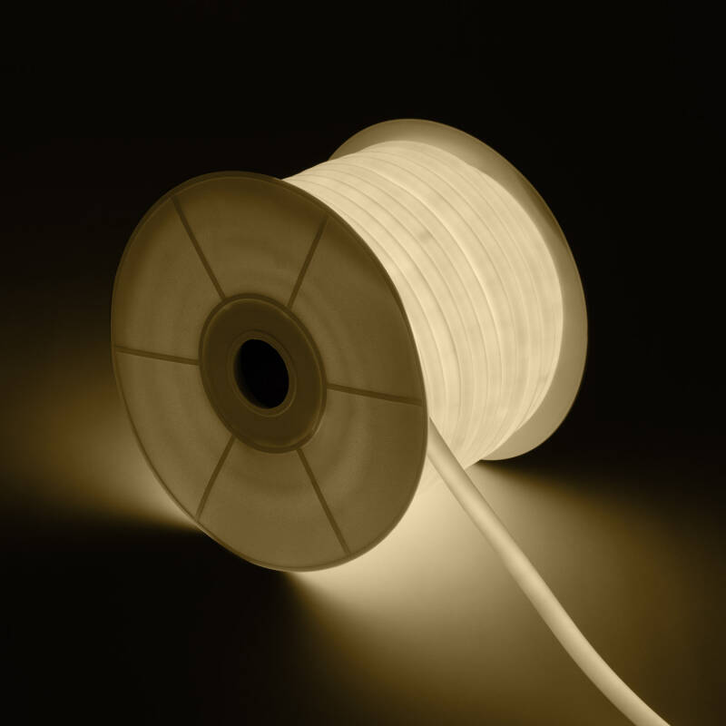 Afbeelding van Led Strip Neon Dimbaar 220V ROL 50m Rond 360° 9W/m te knippen om de 100cm IP67