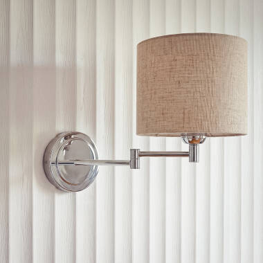 Wandlamp Verstelbaar Metaal en linnen kap Basilea.