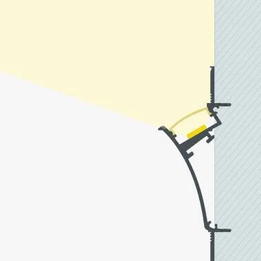 Profilo Alluminio da Incasso per Cartongesso per Striscia LED fino a 20mm con Coperchio Continuo