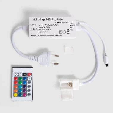 Contrôleur Ruban LED RGB 220V SMD Largeur 14,5 mm avec Télécommande IR