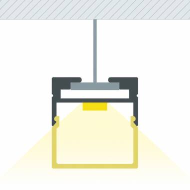 Profilé Aluminium Suspendu 2 m pour Rubans LED jusqu'à 17 mm