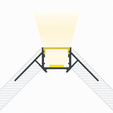 Aluminium profiel met doorlopende deksel voor pleisterwerk/pladur voor buitenhoek LED-strip tot 8 mm