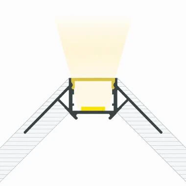 Plaster-in Recessed Corner Ridge Aluminium Profile for LED Strip up to 15mm