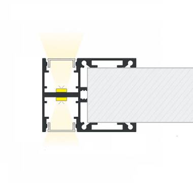 Aluminium Profiel Dubbelzijdige Verlichting 2m Zwart voor LED strips tot 10 mm