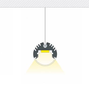 Suspended Round Aluminium Profile for LED Strip up to 11mm