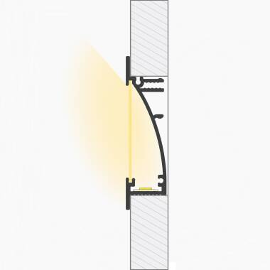 Aluminiumprofil Einbau 1m mit Streulicht für LED Streifen bis 10 mm