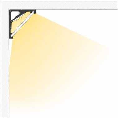 Recessed 1m Two Position Aluminium Profile for LED Strip up to 8mm
