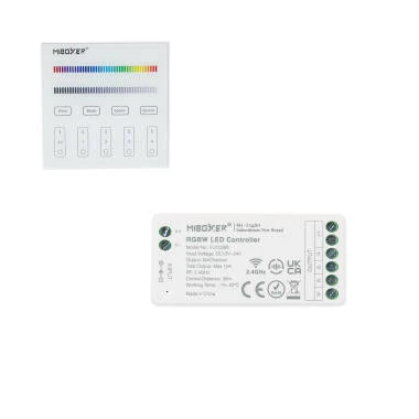 Controller Regolatore RGBW 12/24V DC + Telecomando RF 4 Zone MIBOXER