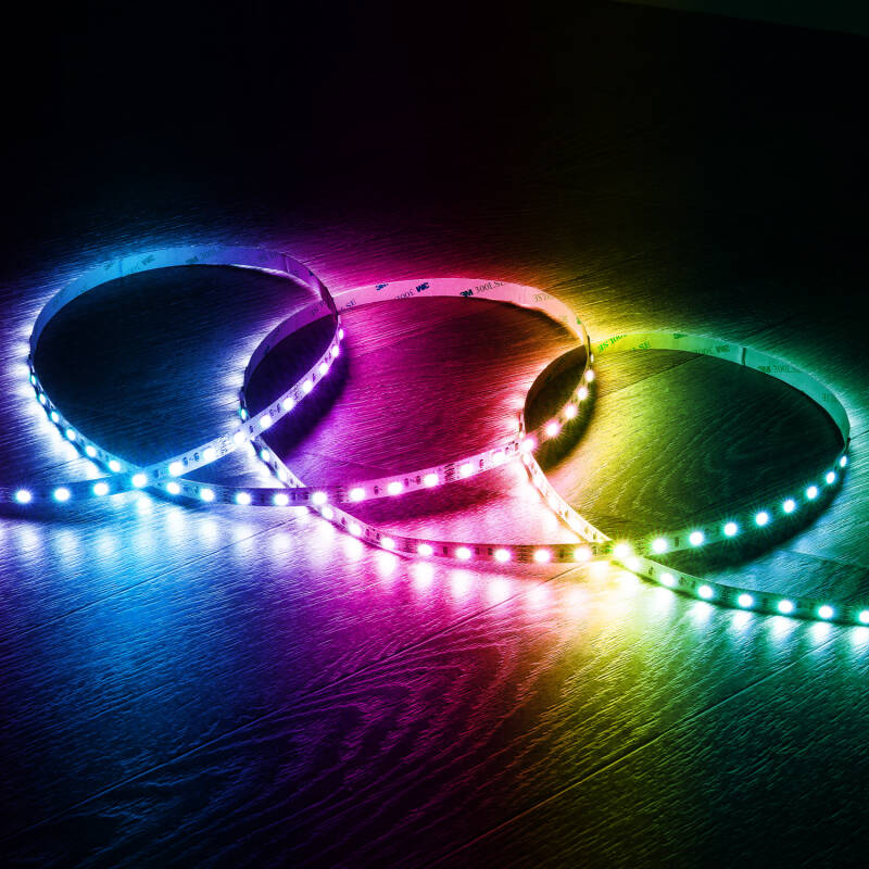 Bild von LED-Streifen 12V RGB SMD 60 LED/m 5m 9W/m Breite 10mm Schnitt 5cm IP20