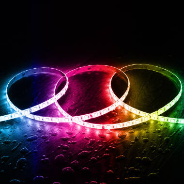 LED Pásek 12V RGB SMD 60 LED/m 5m 10W/m Šířka 12mm Střih každých 5cm IP68 SILICONE FLEX