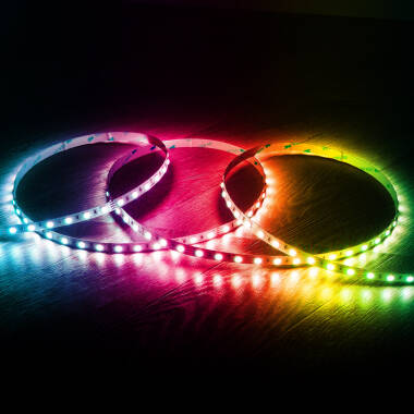 Led Strip 24V RGB SMD 60 LED/m 5m 10W/m Breedte 10mm te knippen om de 10cm IP20