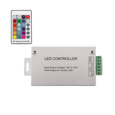 Controller Regelaar  LED Strip RGB 12/24V DC  met RF-Afstandsbediening 24A High Power