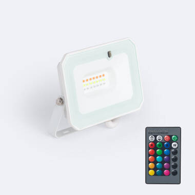 Proiettore LED 20W RGBW IP65 con Telecomando IR Bianco
